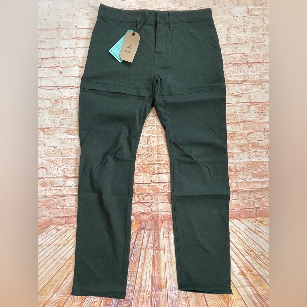 Prana Men's Dark Green Eagle Ray Pant - Chino Style